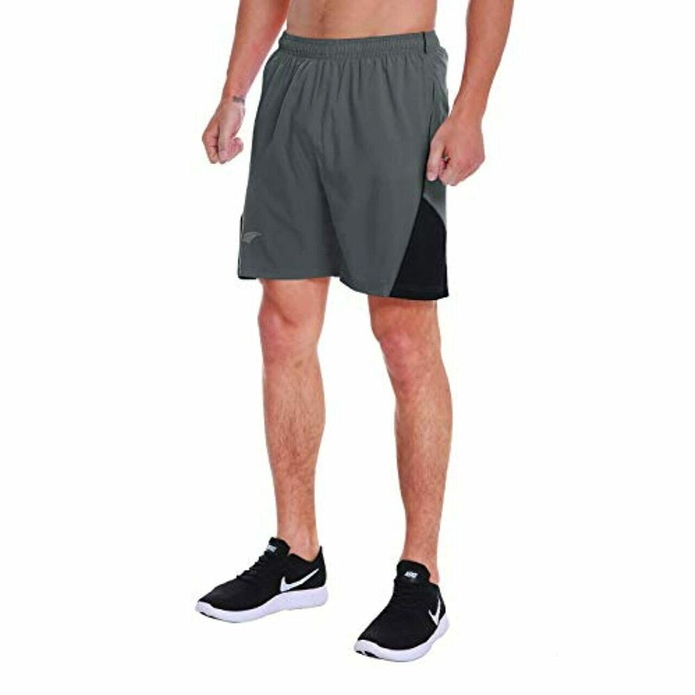 EZRUN Men's Gray 7 Inch Quick Dry Mesh Lined Running Shorts Size Small